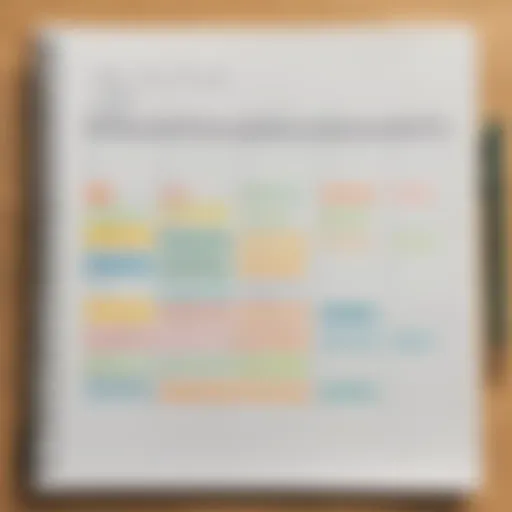 Visual representation of a block schedule layout