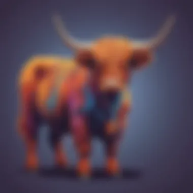 Abstract Highland Cow Silhouette