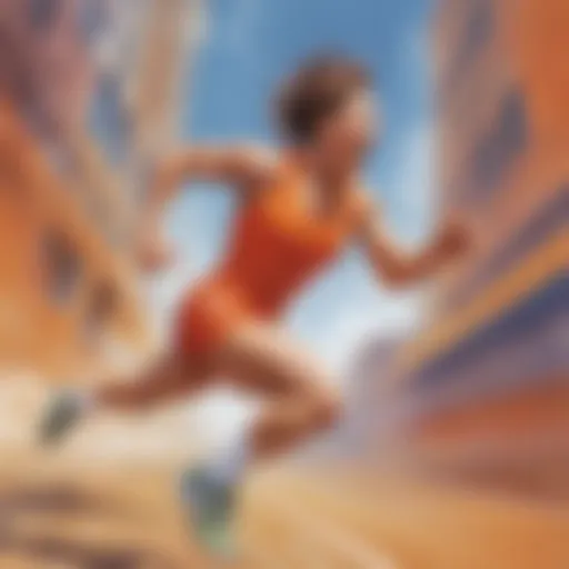 Illustration of a dynamic sprinter in action