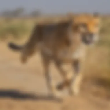 Agile Cheetah in Full Sprint An agile cheetah in full sprint, showcasing its unmatched speed