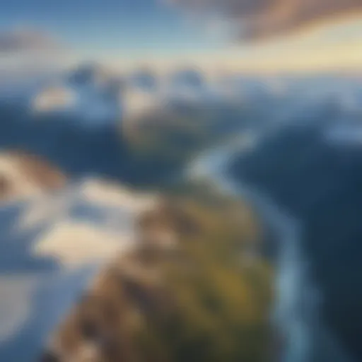 Aerial view of Alaska's dramatic landscape