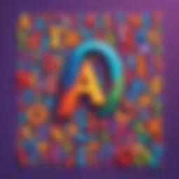 Illustration of colorful alphabet letters on a vibrant background