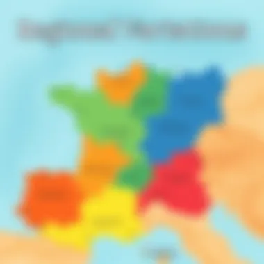 Map showcasing regional dialects of French