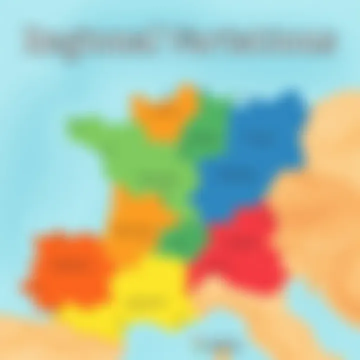 Map showcasing regional dialects of French