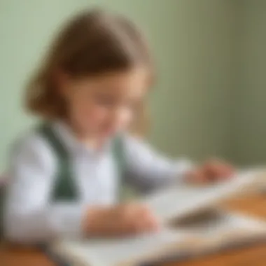 Child demonstrating cognitive skills through reading