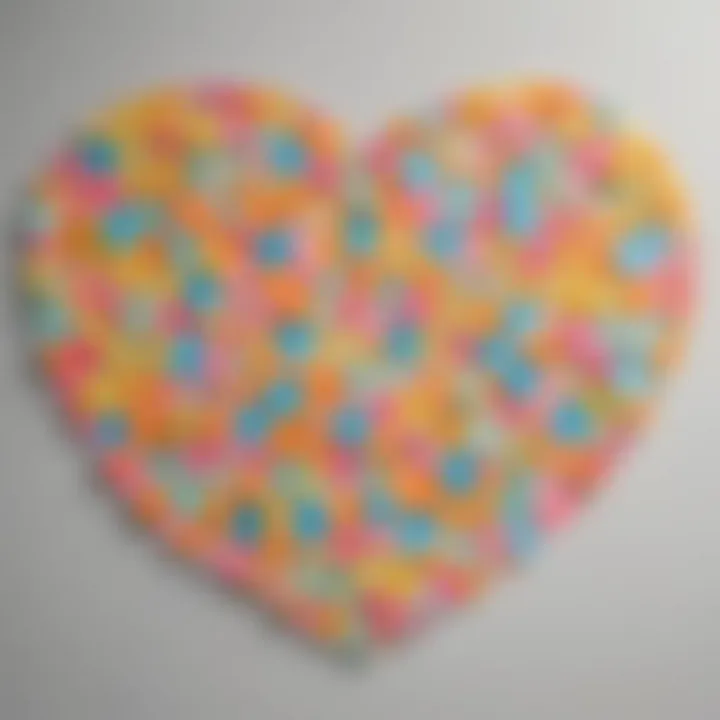 Sticky Notes Arranged in a Heart Shape on a Wall