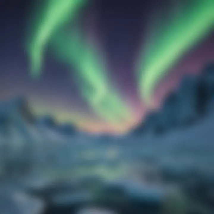 Aurora Borealis over Arctic glaciers