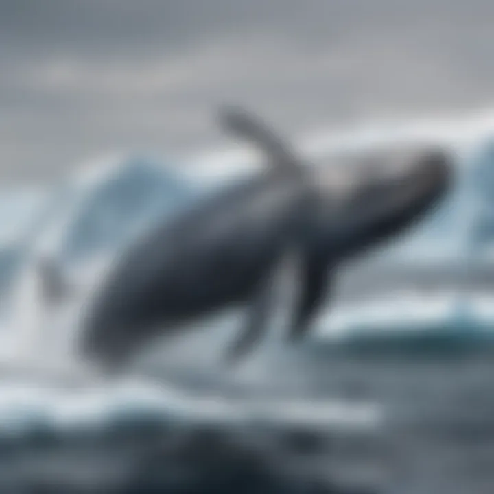 Majestic humpback whale breaching in Arctic waters