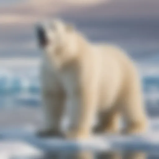 Majestic polar bear in Arctic landscape