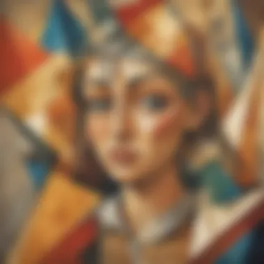 An abstract depiction of Cubism with geometric shapes and fragmented forms