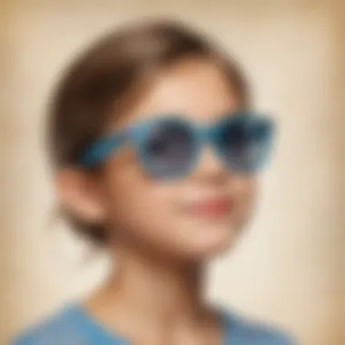 Artistic drawing of printable sunglasses by kids