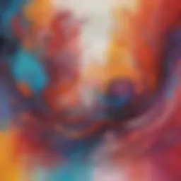 A canvas featuring a vibrant blend of handwritten poetry and abstract colors, illustrating the power of words in visual art.