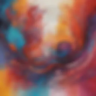 A canvas featuring a vibrant blend of handwritten poetry and abstract colors, illustrating the power of words in visual art.