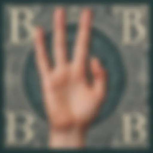 Abstract representation of the letter 'B' in ASL