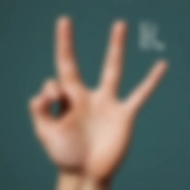 Symbolic illustration showcasing the linguistic importance of 'B' in ASL