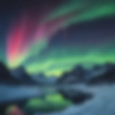 Ethereal Northern Lights in Alaska Aurora Borealis Dancing Over Snow-Capped Mountains