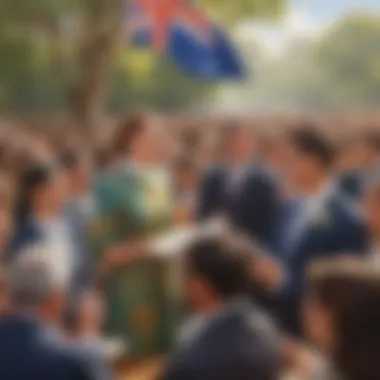 Illustration of Australian citizenship ceremony