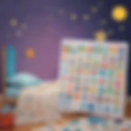 Colorful bedtime sticker chart designed for children