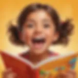 Young child enthusiastically learning Spanish phrases