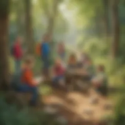 Children participating in outdoor education activities