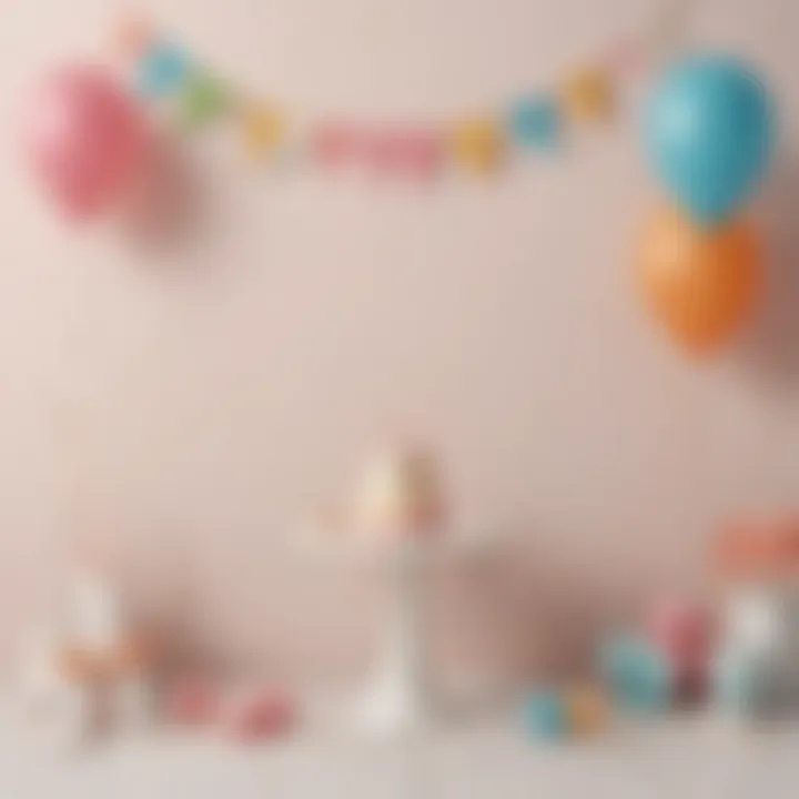 Modern minimalist birthday party decor template