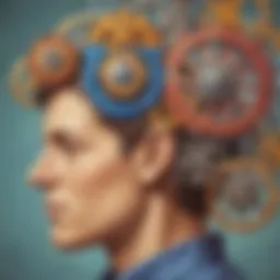 Illustration of a brain with gears symbolizing critical thinking
