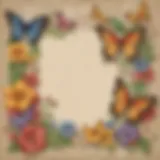 Beautiful butterfly bulletin board border with intricate floral patterns