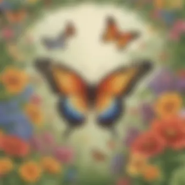 Enchanting Garden Fantasy: Butterfly Bulletin Board Border Colorful butterfly bulletin board border in a whimsical garden theme