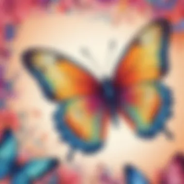 Vibrant Fluttering Colors Colorful butterfly invitation template for children's parties