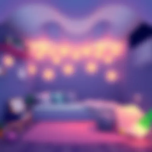 Calming ambient sensory room with soft lighting