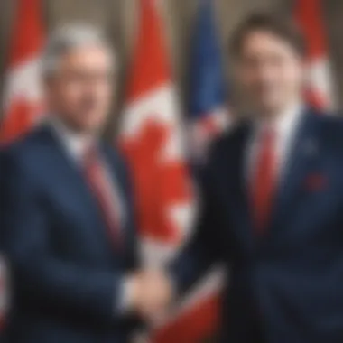 Illustration representing the Canadian Prime Minister's role in international diplomacy