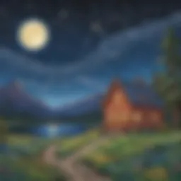 Captivating Starry Night Coloring Sheet