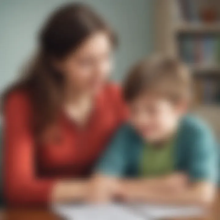 Caregiver providing emotional support to autistic child
