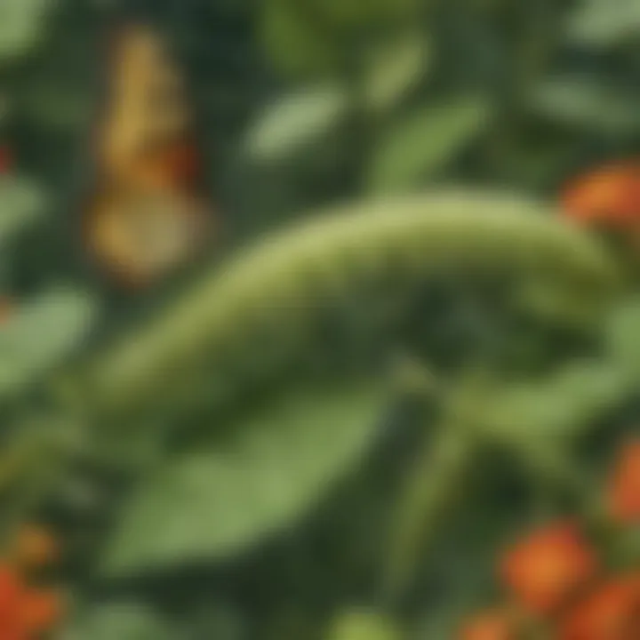 Caterpillar Feeding on a Plant