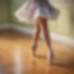 Young dancer mastering precise footwork during Charleston dance lesson