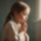 Child in contemplative prayer