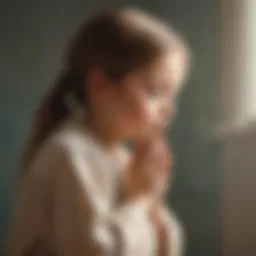 Child in contemplative prayer