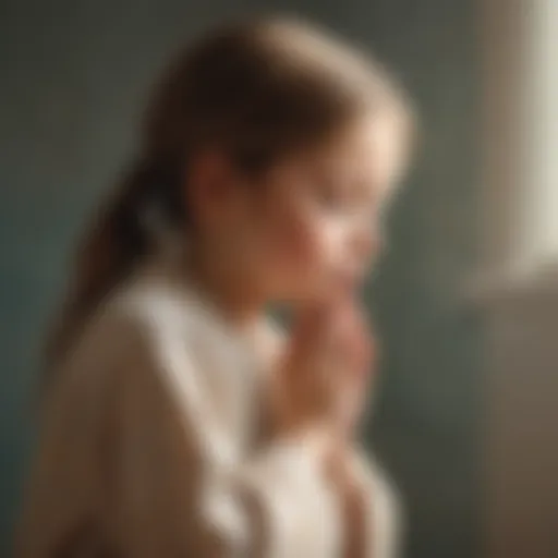 Child in contemplative prayer