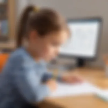 Engrossed Child Using Personalized Learning Tool Child Engaged with Personalized Name Tracing Worksheet