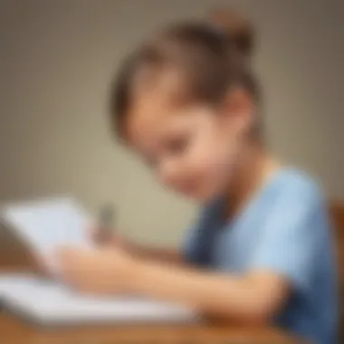 Conceptual illustration of a child engaging with a word search app