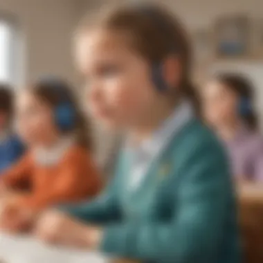 Child listening attentively during a lesson