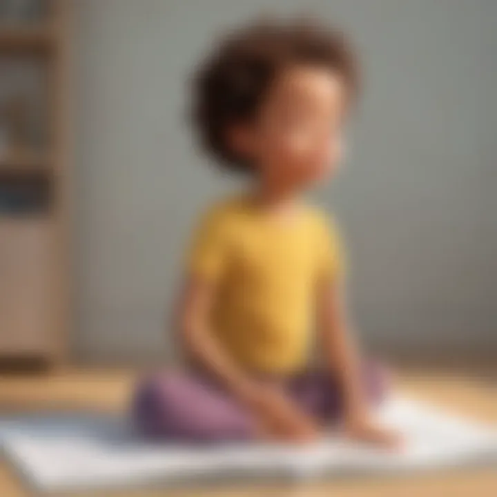 Child practicing deep breathing