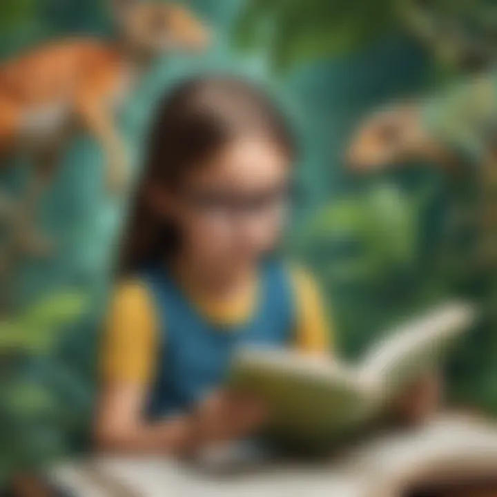 Child reading an engaging biology article on Kidlect