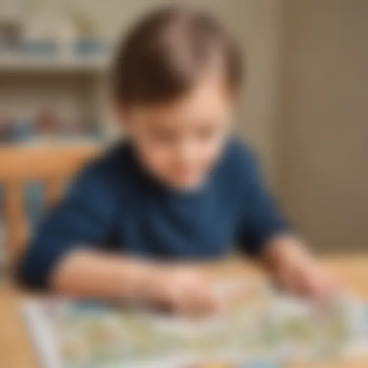 Child Solving Crossword Puzzle