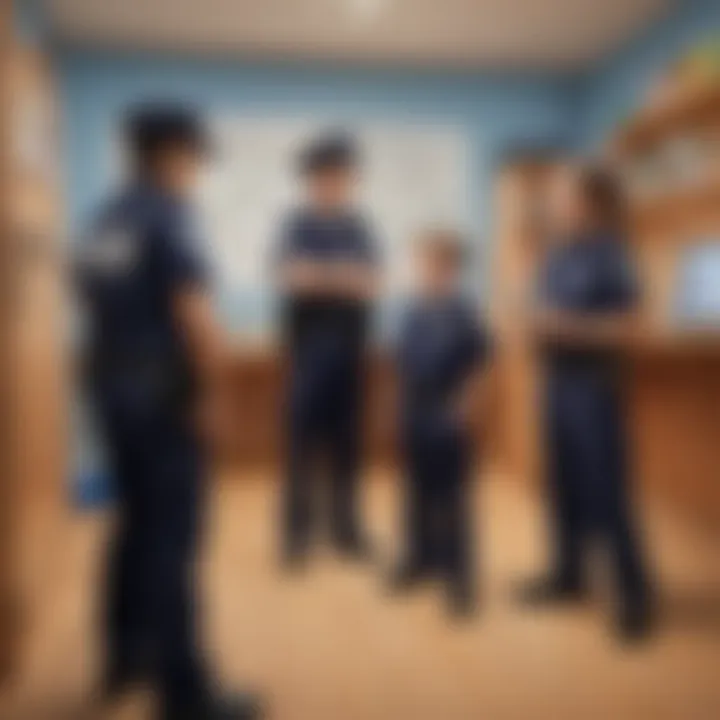 Children engaging in a police role-play scenario