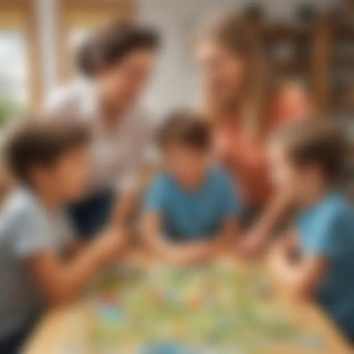 Children enjoying social interactions during board game session