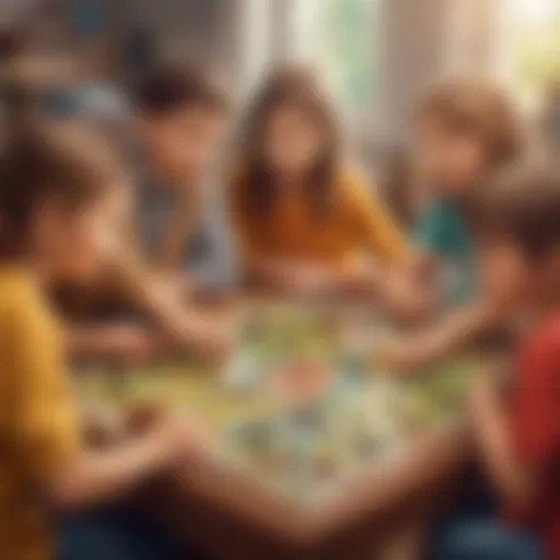 Children playing a strategic board game