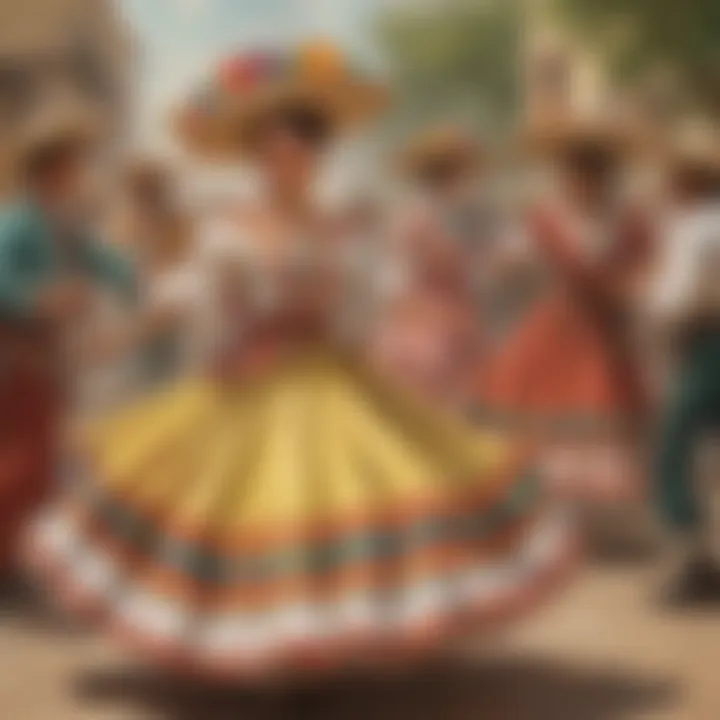 Traditional Mexican Folk Dancers Performing at a Cinco de Mayo Celebration