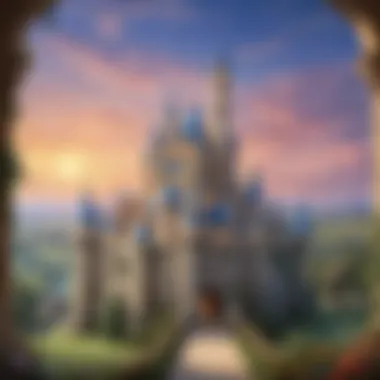 Majestic Castle Invitation Illustration of Cinderella's enchanted castle invitation