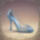 Illustration of Cinderella-inspired glass slipper invitation